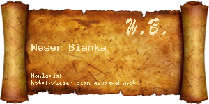 Weser Bianka névjegykártya